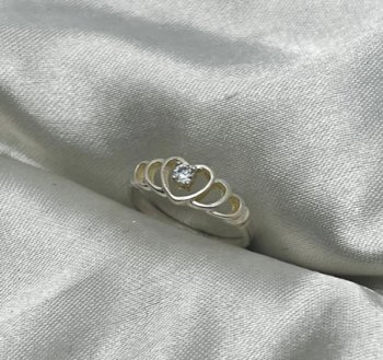 ANEL 13 CORAÇÃO PEDRA PRATA925