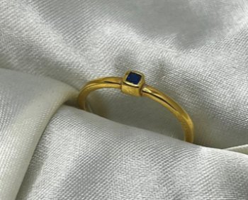 ANEL PONTO AZUL SEMIJOIA