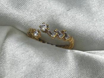 ANEL DUPLO PEDRA BRANCA SEMIJOIA