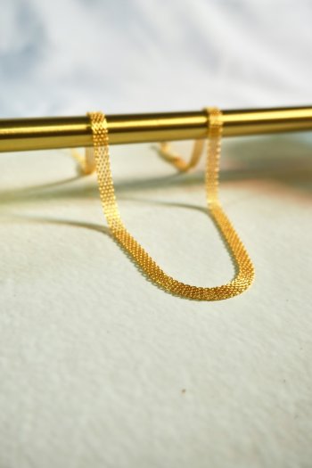 Colar Malha Esteira Dourada Clássica