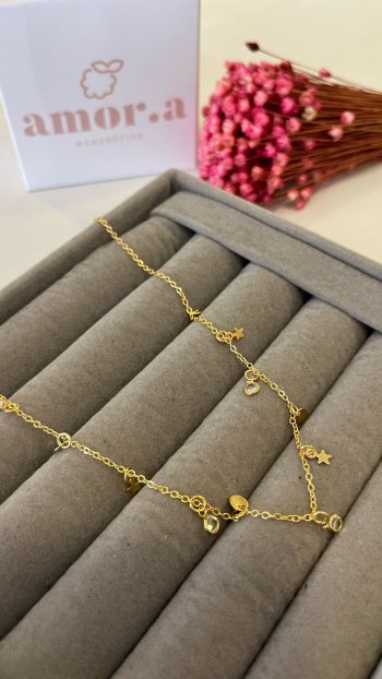 Choker Pontos de Lua